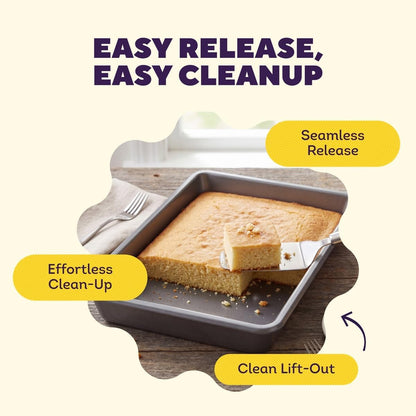 Wilton Silver Non-Stick Oblong Cake Pan, Made Without PFAS, 13 x 9 x 2 in.