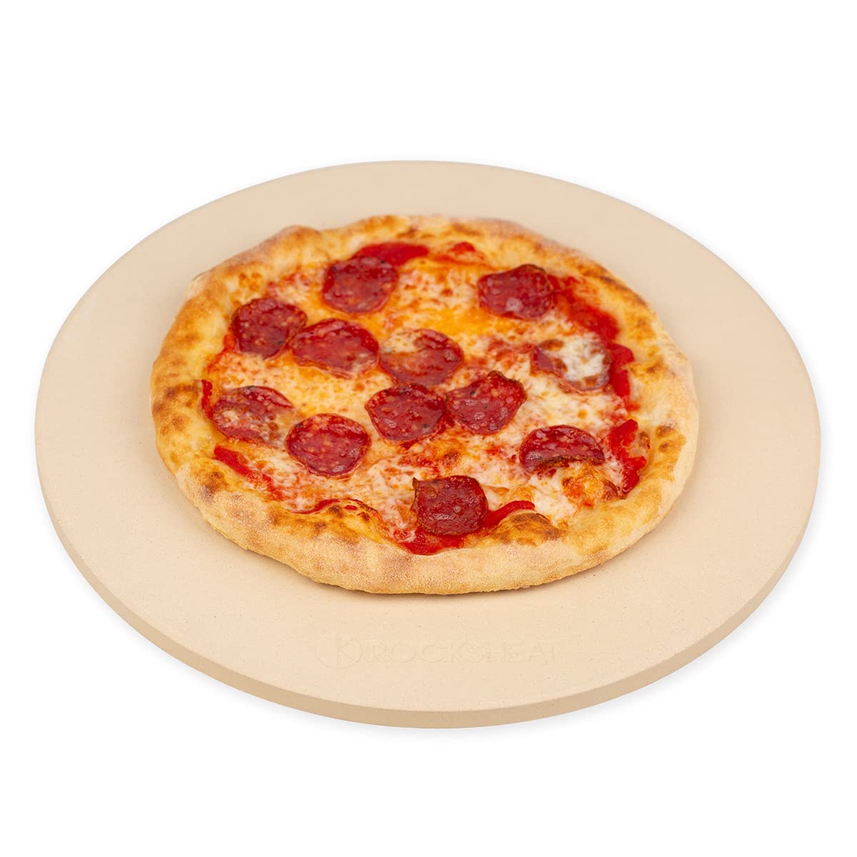 K ROCKSHEAT Pizza Stone Round 16 Inch for Grill and Oven, Large Cordierite Baking Stone for Bread, Safe Circular Cooking Stone for Grill 16", Easy to Clean