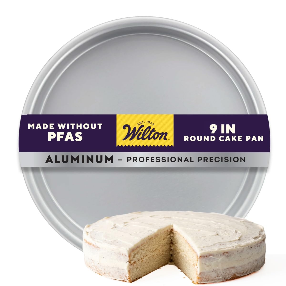 Wilton Aluminum Round Cake Pan Set, Made Without PFAS, 9 x 2 in