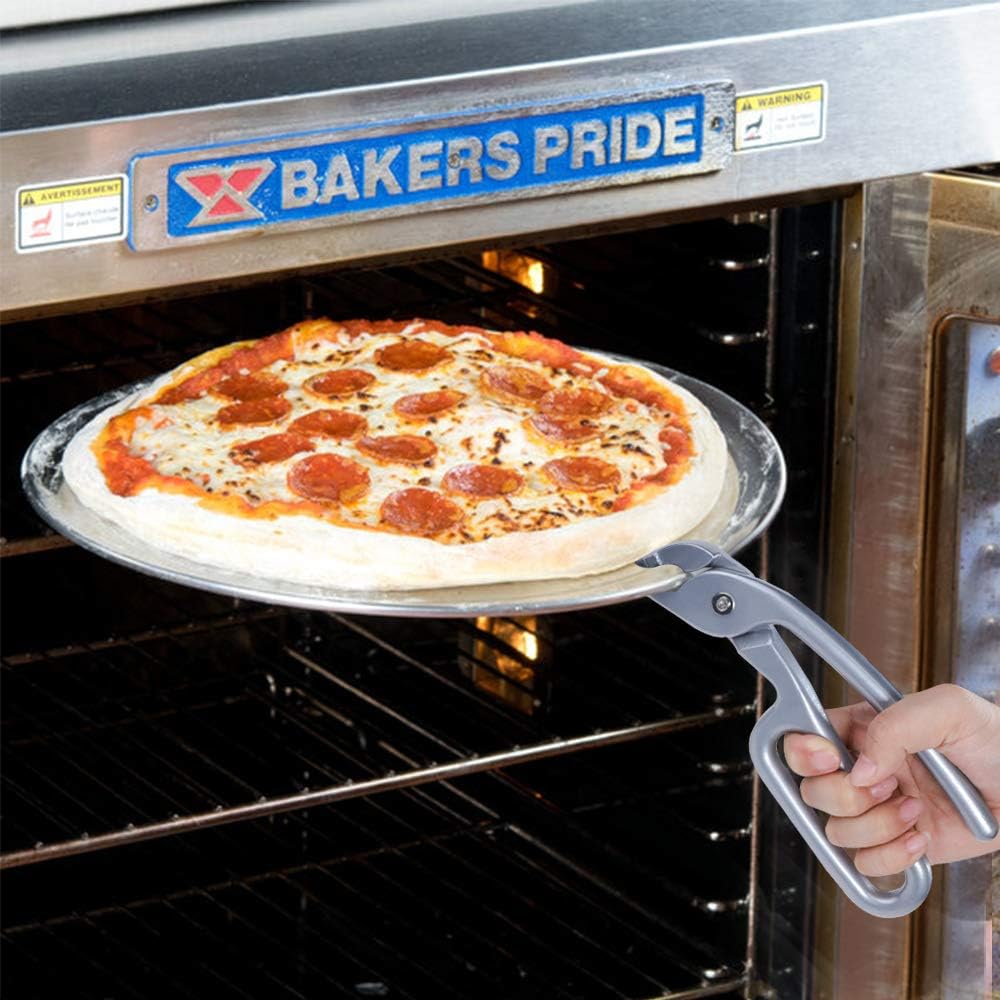 Pizza Pan Gripper for Deep Pizza Pans,Heavy Duty Cast Aluminum Pan Tongs,Great for Pulling Hot Pizza Pan out of the Microwave,Oven … …