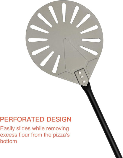G.a HOMEFAVOR 9"x 10" Perforated Pizza Peel, Aluminum, 47 Inch overall