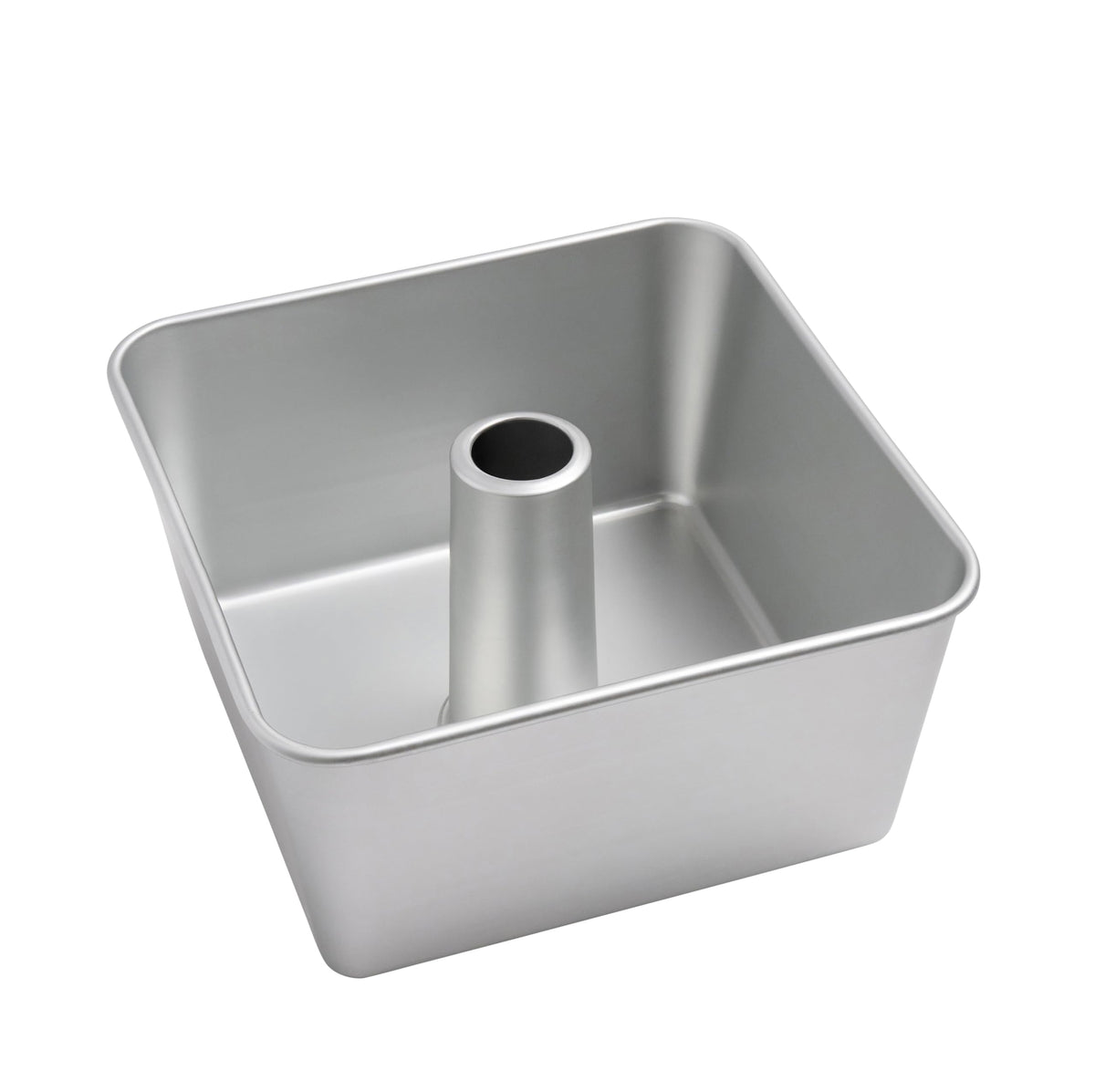 One-Piece Square Tube Cake Pan, 18 Cup, Anodized Aluminum, 9 x 9 x 4.5 in, Seamless Design, Easy Release, Even Heat, for Angel Food, Chiffon, Sponge, Mile High & Pound Cakes
