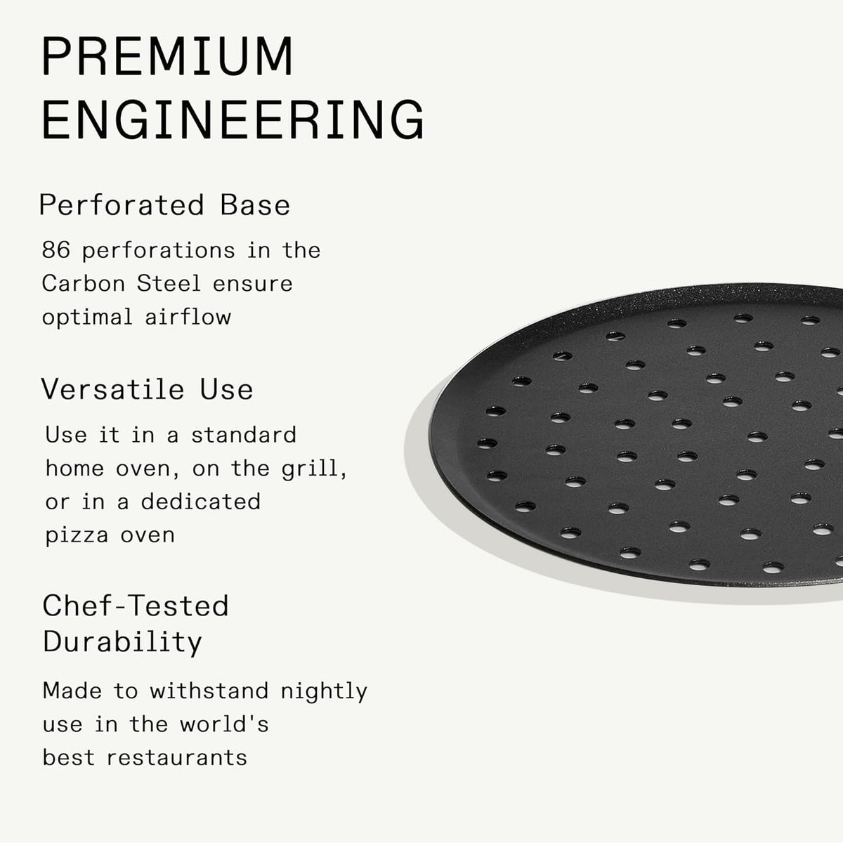 Made In Cookware - Seasoned 12" Carbon Pizza Steel - Professional Cookware - Crafted in Sweden - Induction Compatible