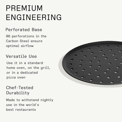 Made In Cookware - Seasoned 12" Carbon Pizza Steel - Professional Cookware - Crafted in Sweden - Induction Compatible
