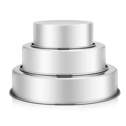 P&P CHEF Cake Pan Set of 3, 4" + 6" + 8" Round Baking Layer Cake Pan Tin
