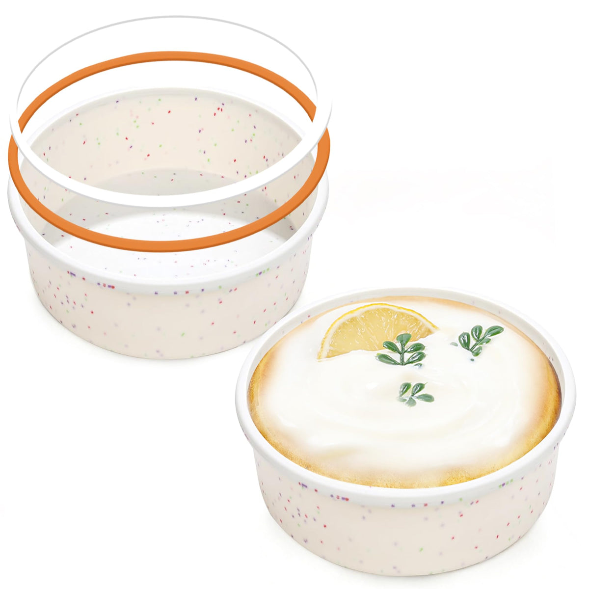 10 Inch Heart Shaped Cake Pans Silicone for Baking, 2 Pcs