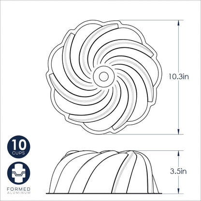 Nordic Ware Formed Swirl Bundt, 10 Cup, Twilight Blue