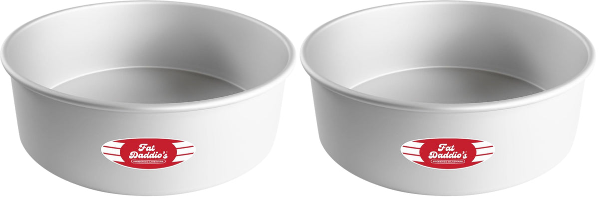 Fat Daddio's Anodized Aluminum Round Cake Pans, 2 Piece Set, 9 x 2 Inch