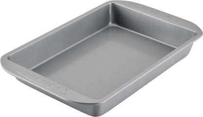 Farberware Nonstick Bakeware Rectangular Cake Pan with Lid for Baking, Gray