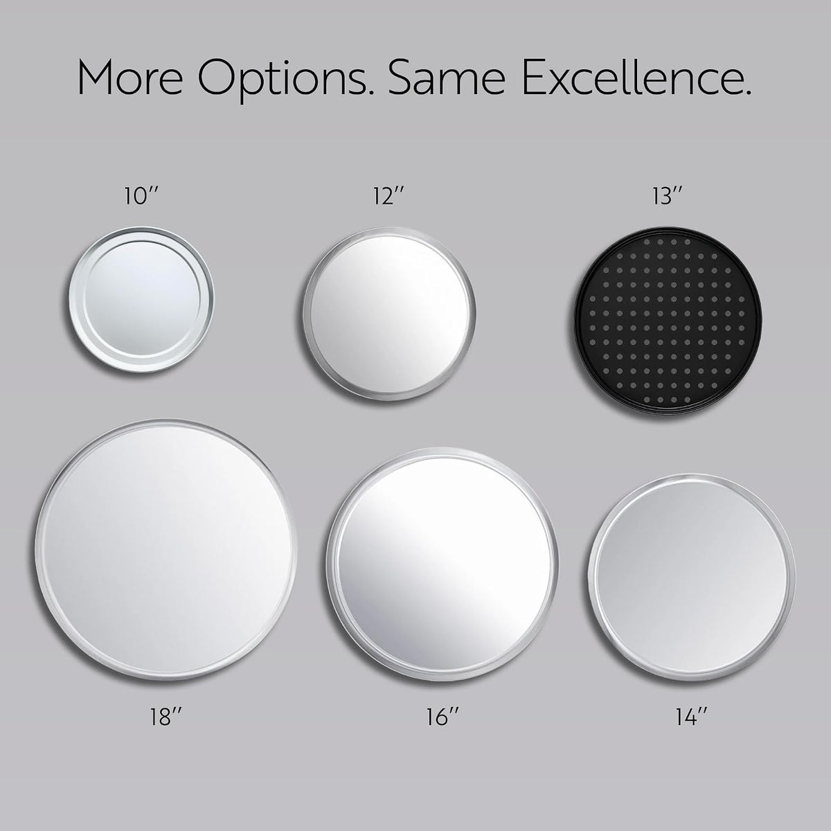 Restaurantware Met Lux 14 Inch Commercial Pizza Pan 1 Coupe Style Pizza Cooking Tray - Heavy-Duty 18-Gauge Aluminum Round Baking Tray Oven-Baking For Pizzas & More