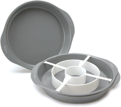 Wilton Round Checkerboard Cake Pan Set, 4-Piece, Steel