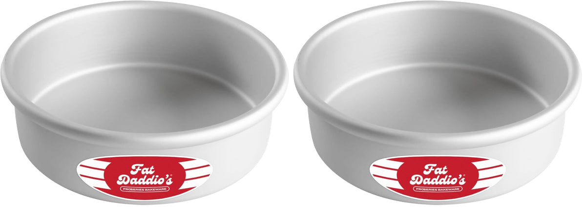Fat Daddio's Anodized Aluminum Round Cake Pans, 2 Piece Set, 8 x 2 Inch