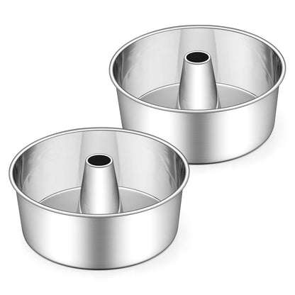 E-far 10-Inch Angel Food Cake Pan, Stainless Steel Tube Pan for Baking