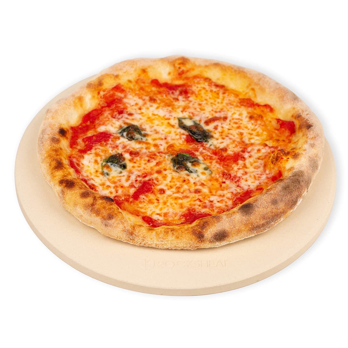 K ROCKSHEAT Pizza Stone Round 16 Inch for Grill and Oven, Large Cordierite Baking Stone for Bread, Safe Circular Cooking Stone for Grill 16", Easy to Clean