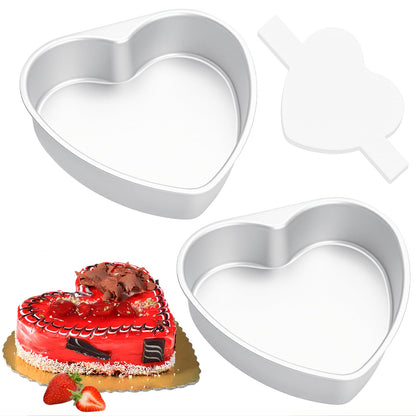 8 Inch Heart Shaped Cake Pans,2 Pack Non-stick Aluminum Heart Pan