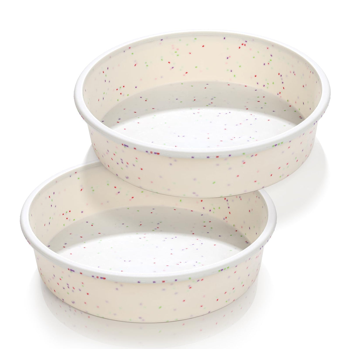 Vinino 6 Inch Round Cake Pan Set, 3 Pack Silicone Mold with Metal Frame