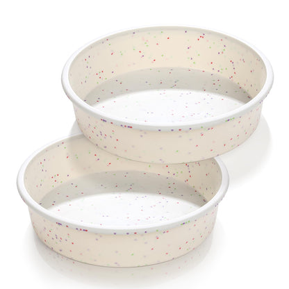 Vinino 6 Inch Round Cake Pan Set, 3 Pack Silicone Mold with Metal Frame