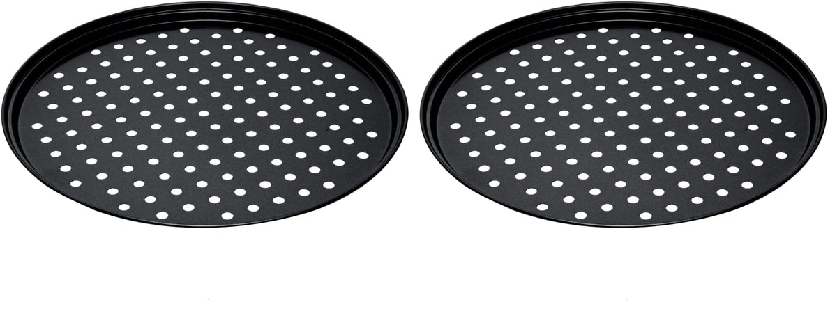 Restaurantware Met Lux 14 Inch Commercial Pizza Pan 1 Coupe Style Pizza Cooking Tray - Heavy-Duty 18-Gauge Aluminum Round Baking Tray Oven-Baking For Pizzas & More
