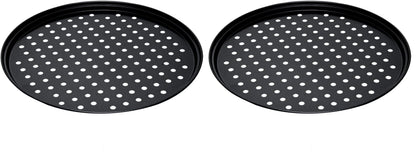 Restaurantware Met Lux 14 Inch Commercial Pizza Pan 1 Coupe Style Pizza Cooking Tray - Heavy-Duty 18-Gauge Aluminum Round Baking Tray Oven-Baking For Pizzas & More