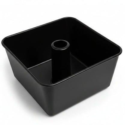 One-Piece Square Tube Cake Pan, 18 Cup, Anodized Aluminum, 9 x 9 x 4.5 in, Seamless Design, Easy Release, Even Heat, for Angel Food, Chiffon, Sponge, Mile High & Pound Cakes