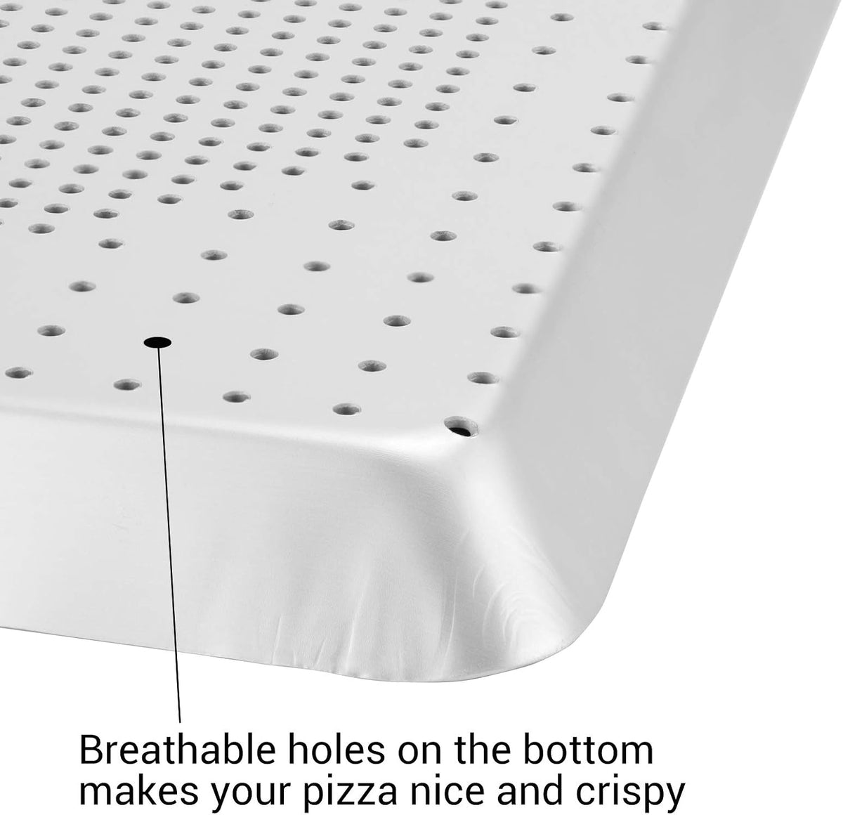 Beasea Square Pizza Pan for Oven, 11.8 Inch Pizza Pan with Holes Aluminum Alloy Pizza Oven Tray Pizza Crisper Pan Pizza Baking Tray Bakeware for Home Restaurant Kitchen