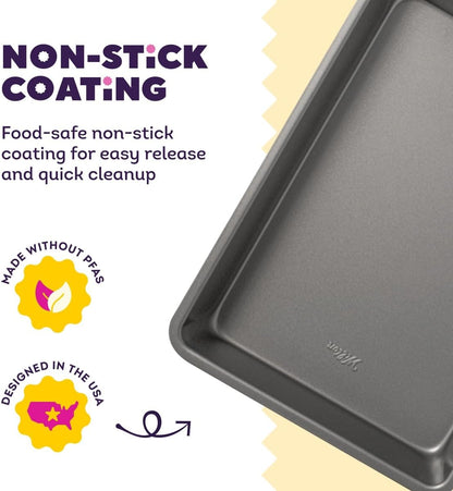 Wilton Silver Non-Stick Oblong Cake Pan, Made Without PFAS, 13 x 9 x 2 in.