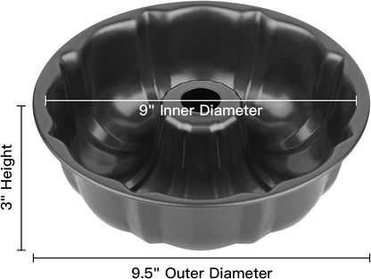 Novery 9.5" Non-Stick Carbon Steel Fluted Tube Cake Pan