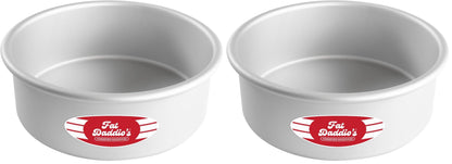 Fat Daddio's Anodized Aluminum Round Cake Pans, 2 Piece Set, 9 x 2 Inch