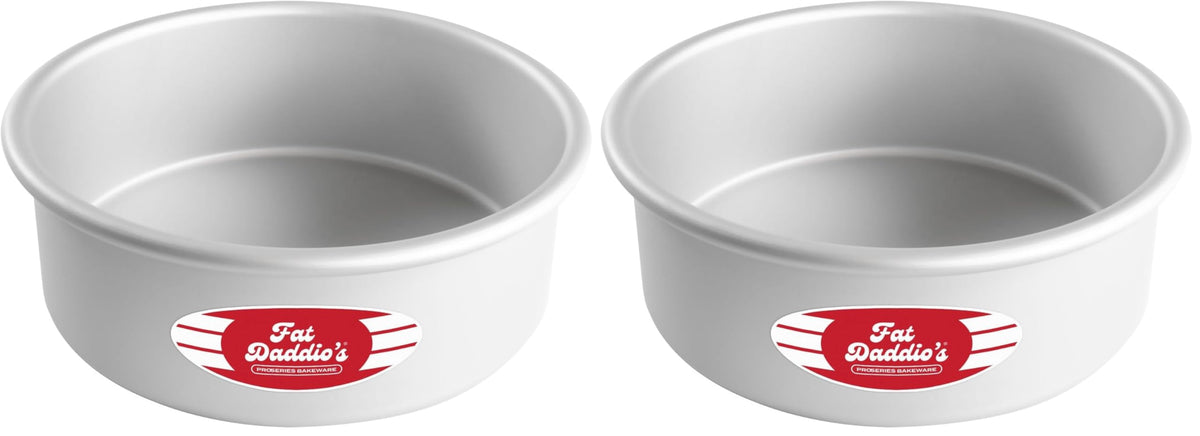Fat Daddio's Anodized Aluminum Round Cake Pans, 2 Piece Set, 8 x 2 Inch