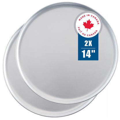 Norjac 14 Inch Pizza Pan, 6 Pack, Round Aluminum Pans, Baking Tray for Oven, Rust-Free, Durable & Long Lasting