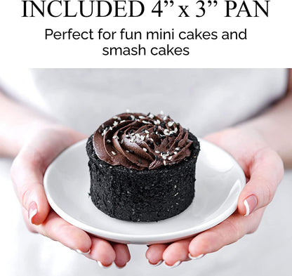Aunt Shannon's Kitchen Tall Round Cake Pans - 4-inch, 6-inch, 8-inch Cake Pan Set for 3-Tiered Cake - Aluminum Cake Pans Sets for Baking Wedding or Birthday Cakes and More