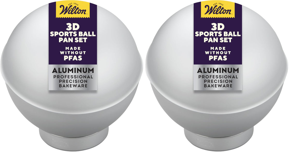 Wilton Aluminum 3D Sports Ball Cake Pan Set, Made Without PFAS