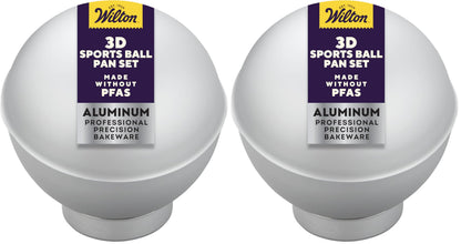 Wilton Aluminum 3D Sports Ball Cake Pan Set, Made Without PFAS