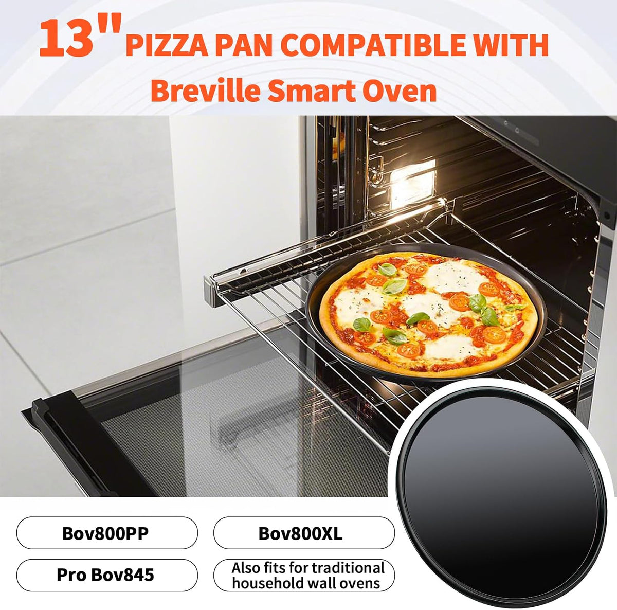 Pizza Pan, 13 Inch Pizza Pan for Breville Smart Oven BOV800XL & BOV845BSS