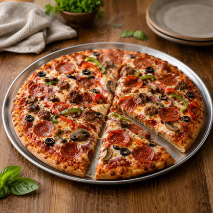 2 Pack 12 Inch Pizza Pan for Oven Large Stainless Steel Baking Tray