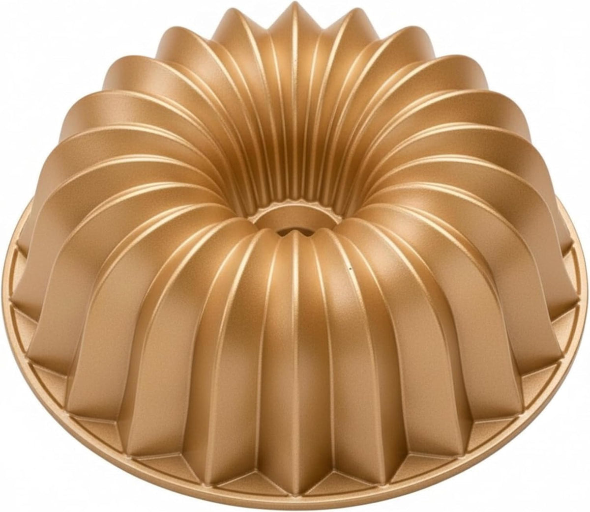 NutriChef Cake Pan - 10 Cups Die Cast Fluted Aluminum Cake Mold, Nonstick for Easy Release and Even Bake, Durable Design, Ideal for Desserts and Casseroles