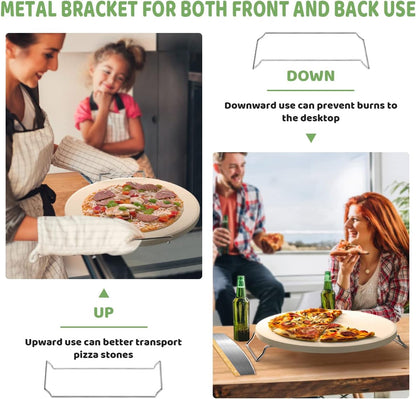 Gyreuni 16''Pizza Stone for Oven and Grill with Pizza Peel,Baking Stone set