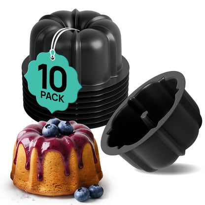 O'CREME Mini Cake Pan Silicone Baking Mold, Reusable Bakeable Silicone Molds for Jello and Desserts, Non-Stick BPA-Free, Moldes para Flan, Moldes Para Gelatinas, Mini Flan Molds, 25 Pack