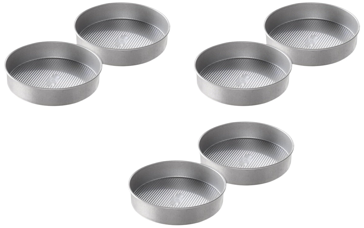 USA Pan Bakeware Round Cake Pan, 9 inch, Nonstick & Quick Release Coating, Made in the USA from Aluminized Steel, Set of 2