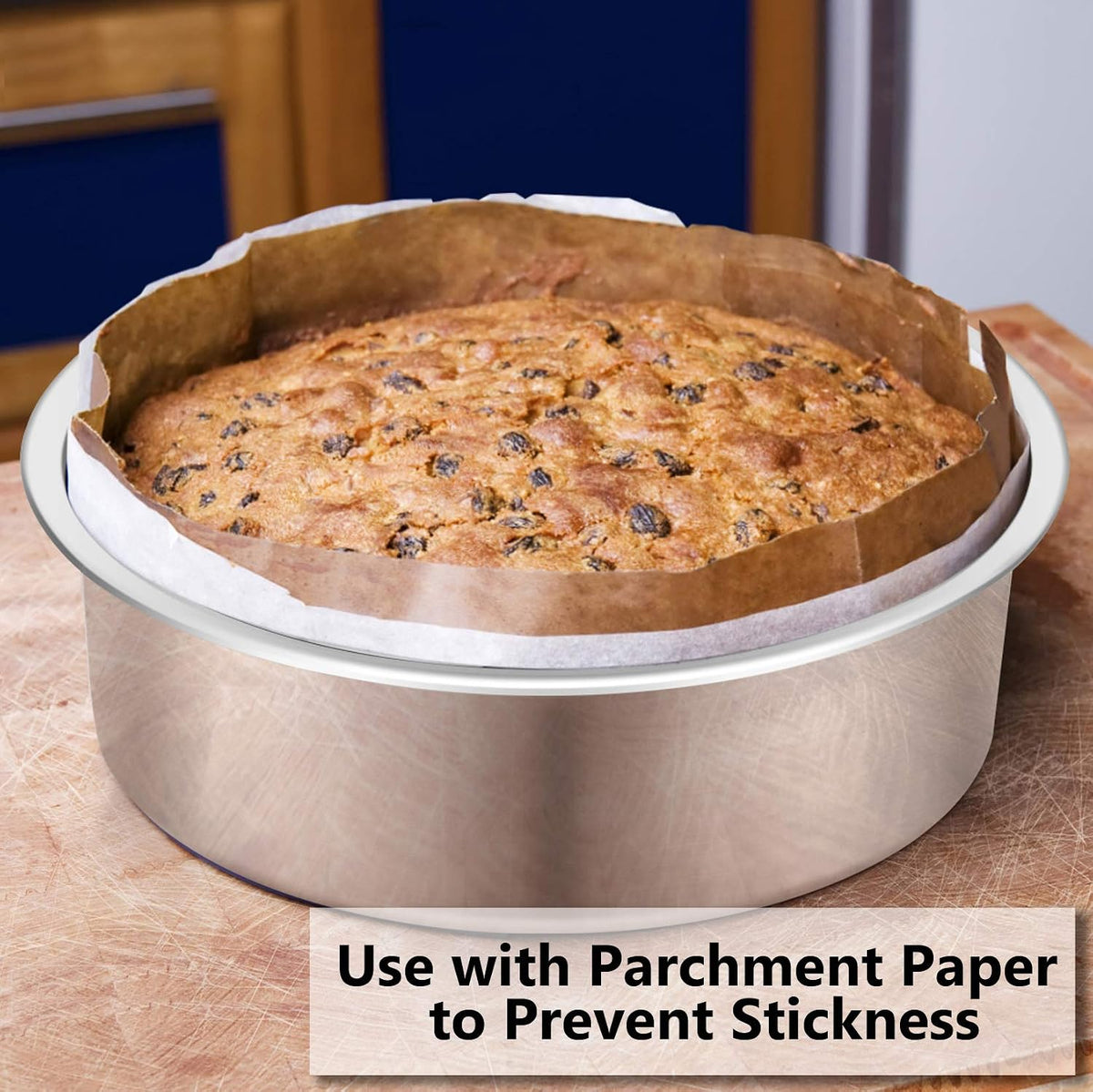 P&P CHEF Cake Pan Set of 3, 4" + 6" + 8" Round Baking Layer Cake Pan Tin