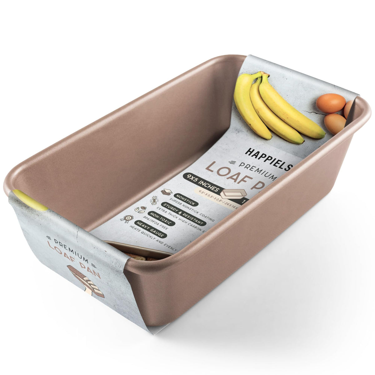 HAPPIELS 9 inch Raund Cake Pan 2 Pack Nonstick, PFOA & BPA Free