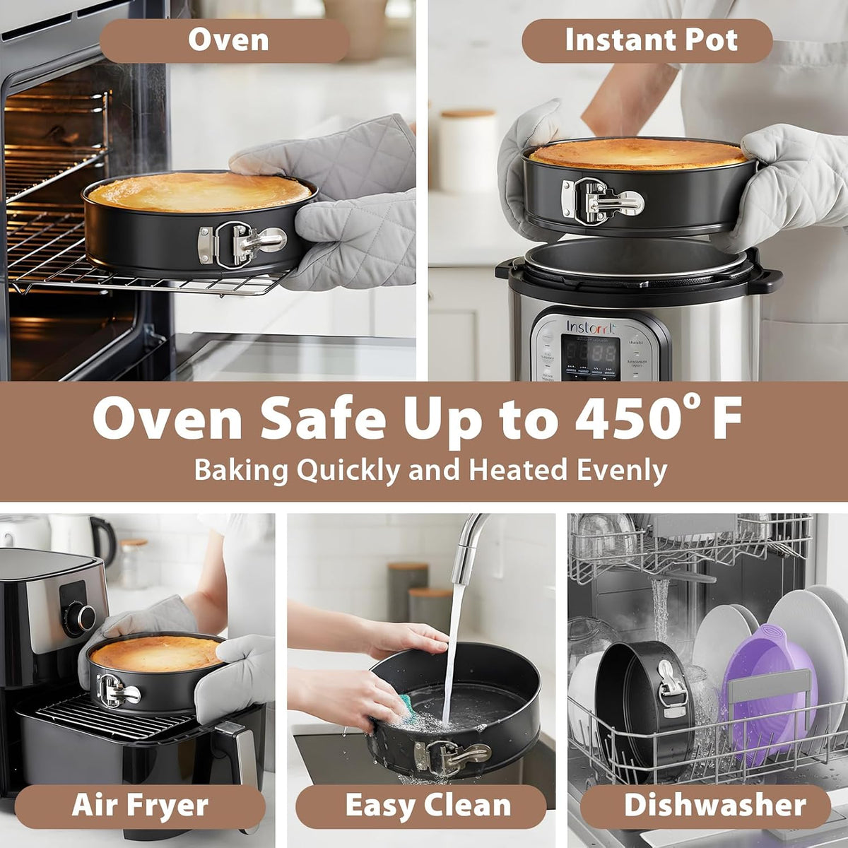 Springform Pan 9 Inch Nonstick Cheesecake Pan with Protector