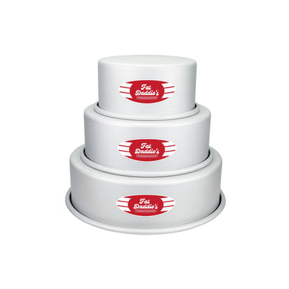 Fat Daddio's Anodized Aluminum Round Cake Pans, 2 Piece Set, 9 x 2 Inch