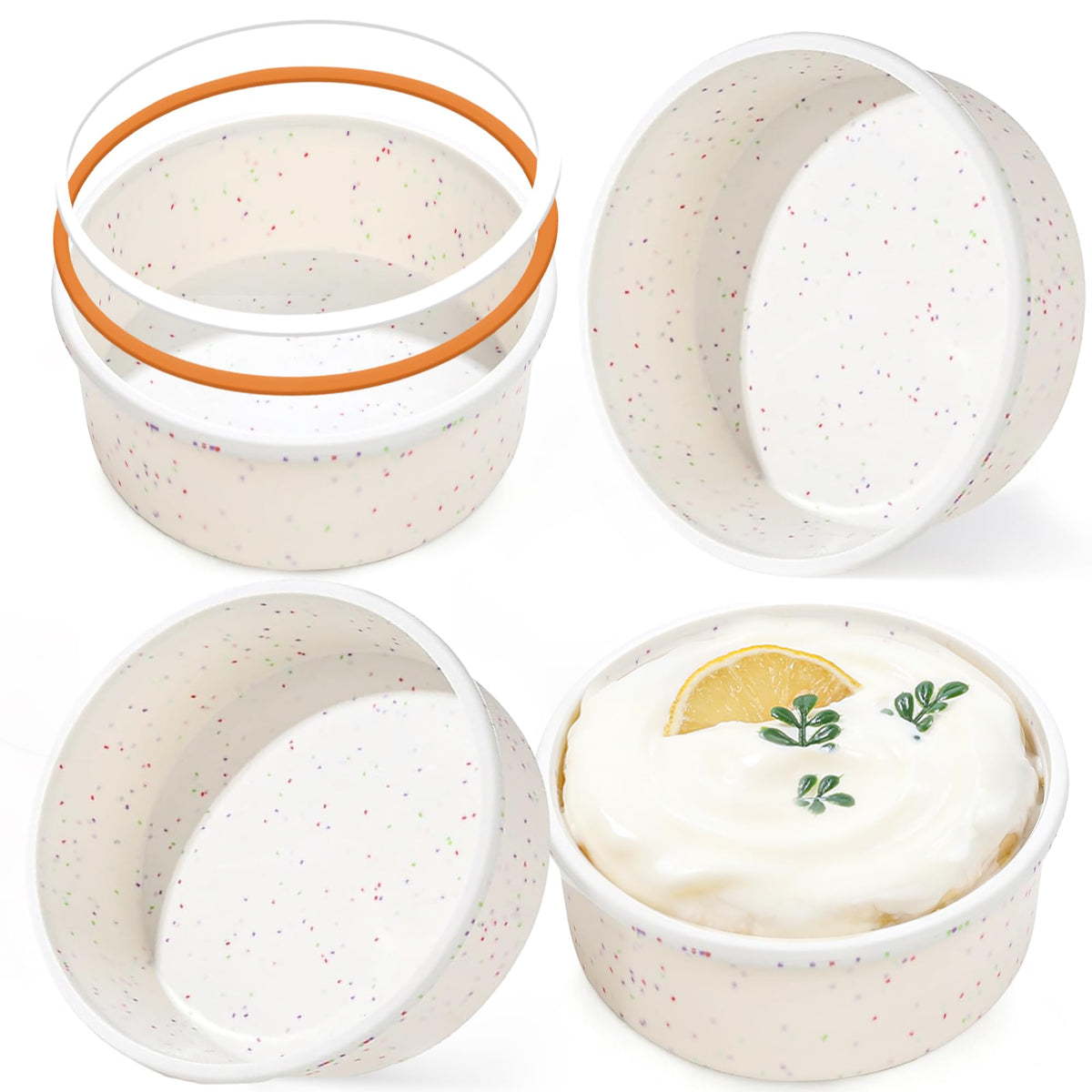 10 Inch Heart Shaped Cake Pans Silicone for Baking, 2 Pcs