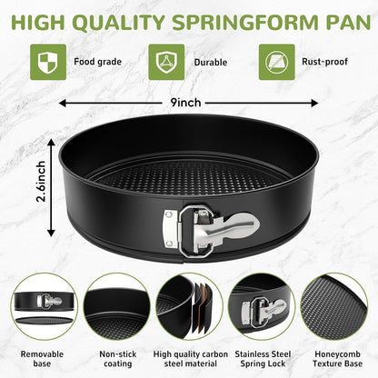 ZeroPone 9 Inch Springform Pan with Removable Bottom