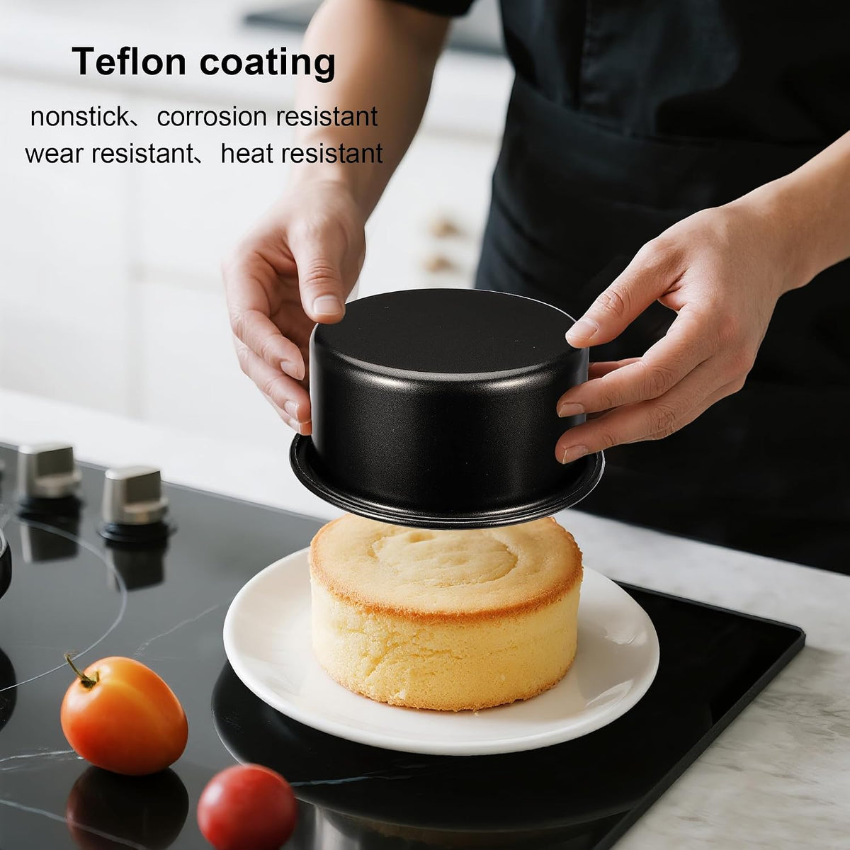 4 Inch & 6 Inch Cake Pans Set of 2, Nonstick Carbon Steel Round Cake Pans