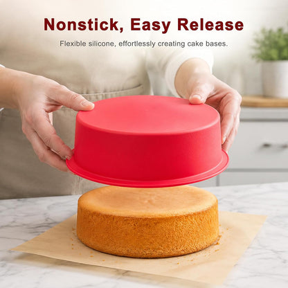 4 Pack Silicone Cake Pans, 6 Inch Non-Stick Silicone Cake Molds for Baking