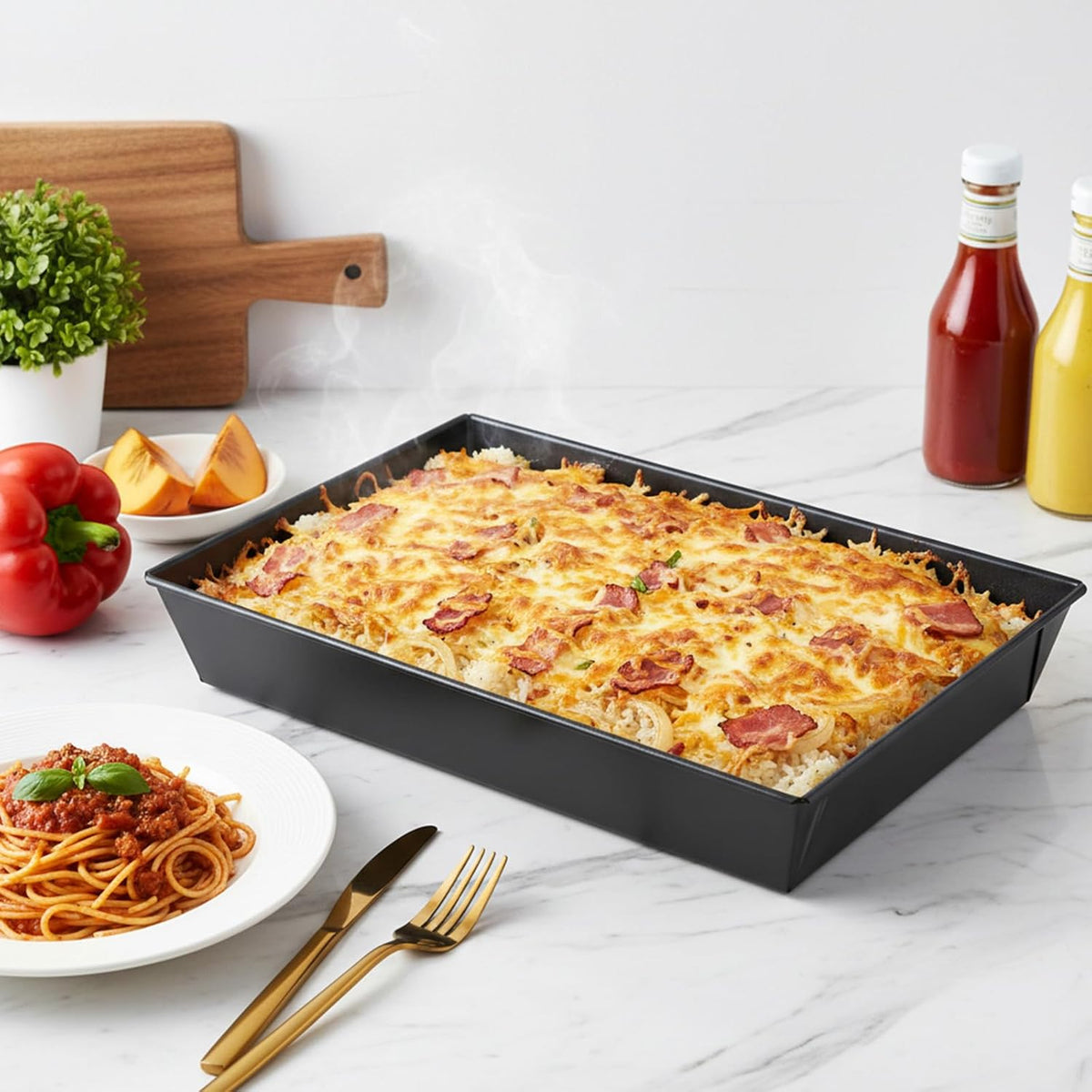 Kifmurase 3 Pack Detroit Style Pizza Pan Rectangle Deep Dish Pizza Pans