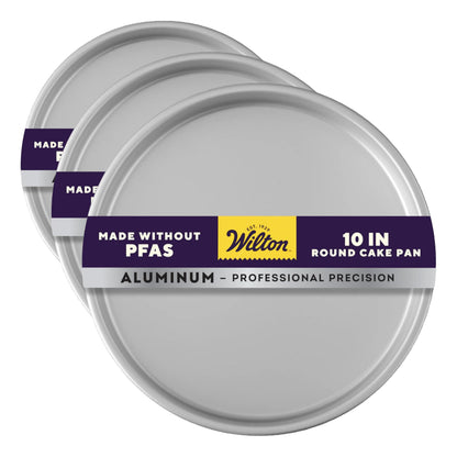 Wilton Aluminum Round Cake Pan Set, Made Without PFAS, 9 x 2 in