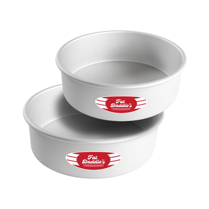 Fat Daddio's Anodized Aluminum Round Cake Pans, 2 Piece Set, 9 x 2 Inch